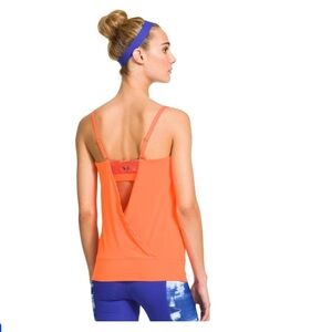 Under Armour Essentials Banded Tank Built in Bra Citrus Size Small